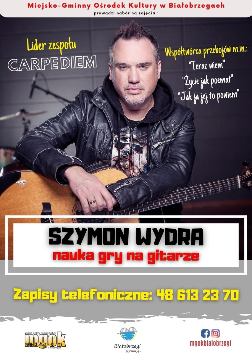 Szymon Wydra z Carpe Diem poprowadzi w Białobrzegach zajęcia z gry na gitarze. Trwają zapisy