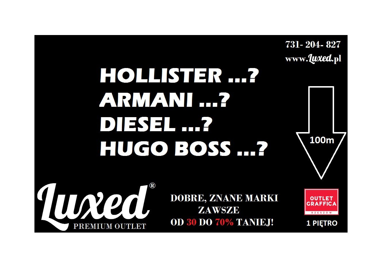 Nowy sklep wyprzedażowy LUXED Premium Outlet w rzeszowskiej Graffice.  Hollister, Hugo Boss, DIESEL, Armani 30-70% taniej | Nowiny