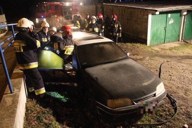 Palił się opel omega