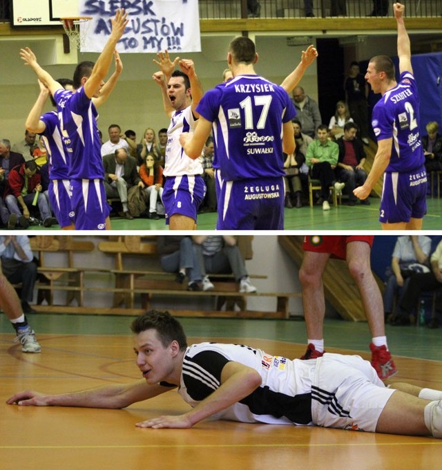 Siatkarze Ślepska wygrali udział w turnieju barażowym (zdjęcie u góry, od lewej: Łukasz Rudzewicz, Kamil Łyczko i Bartosz Krzysiek). Daniel Saczko i jego Pronar Parkiet spadł do II ligi.