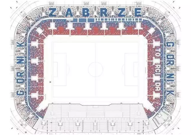 "Zabrze", "Torcida" i "Górnik" na stadionie w Zabrzu