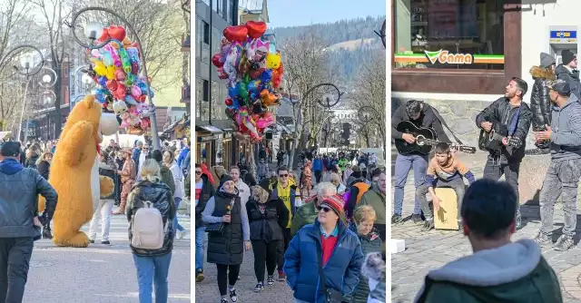 Krupówki pełne turystów i atrakcji