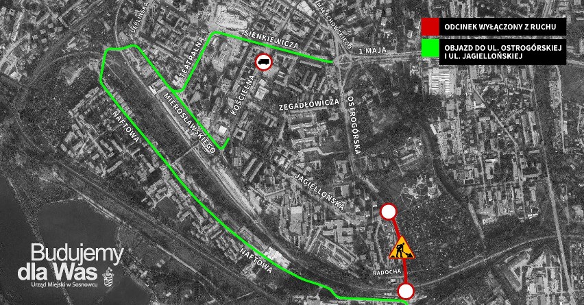 W czwartek ulica Ostrogórska w Sosnowcu będzie zamknięta. Rozpoczyna się budowa ronda