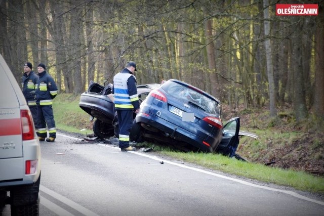 Śmiertelny wypadek na DK 25 pod Oleśnicą, 24 kwietnia 2017