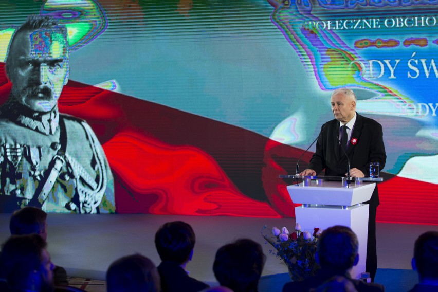 Jarosław Kaczyński na spotkaniu patriotycznym w Krakowie