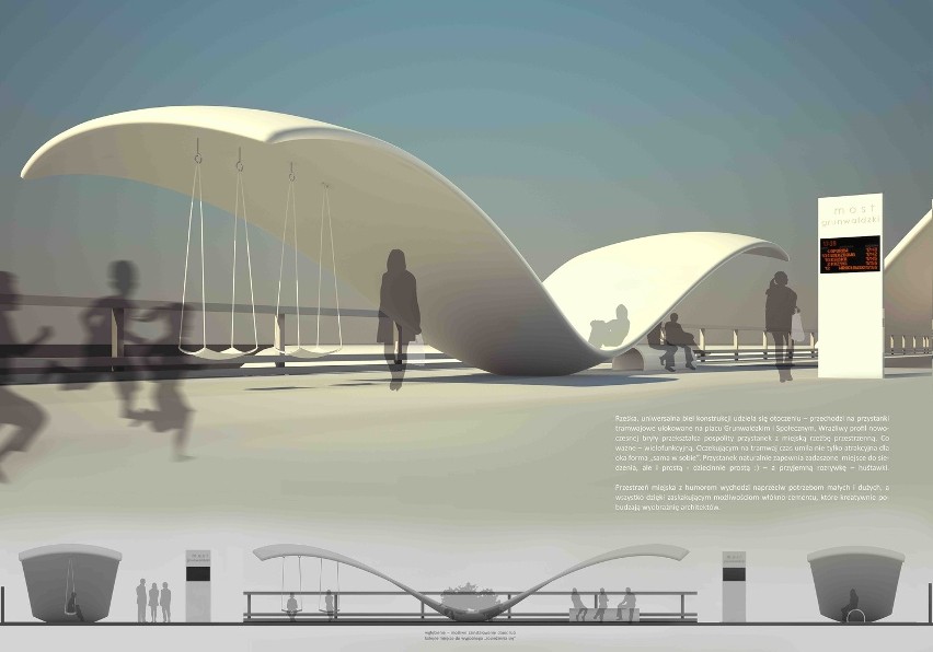 Futurystyczne pomysły na most Grunwaldzki. Czy tak będzie wyglądał? (WIZUALIZACJE)