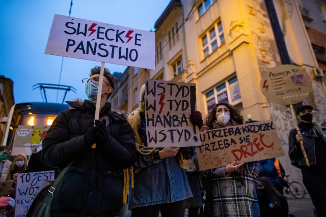 Poniedziałkowa blokada miasta na ulicy Gdańskiej.