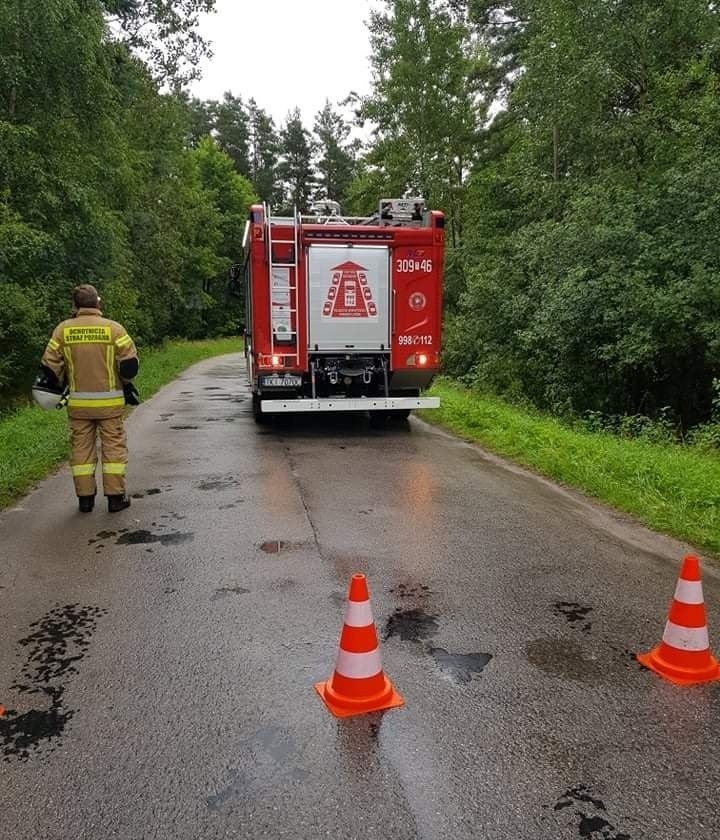 Groźny wypadek w Serbinowie. Zderzenie dwóch aut. Jeden z kierowców w szpitalu [ZDJĘCIA] 