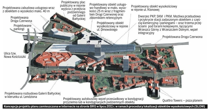 Plan zabudowy okolic dworca w gdańskim Wrzeszczu