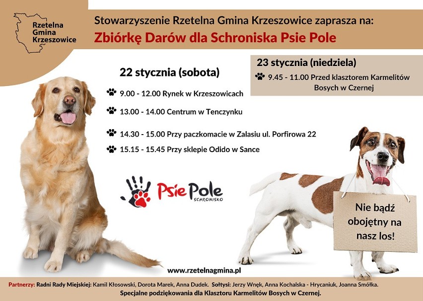 Gmina Krzeszowice. Zbierają dary dla schroniska dla psów