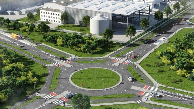 Przedłużenie ulicy Olszewskiego oznacza między innymi budowę ronda w rejonie Kieleckiego Parku Technologicznego.