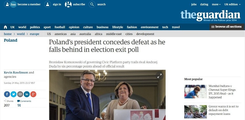 Na stronie The Guardian można przeczytać, że ustępujący...