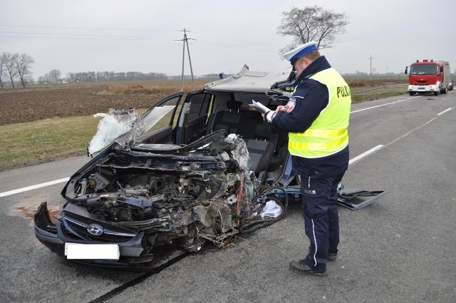 Wypadek na "siódemce" w Cedrach małych (1.12.2014)