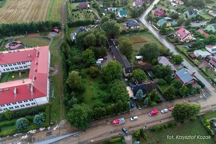 Pożar stolarni zakładu pogrzebowego w Potęgowie (zdjęcia, wideo)