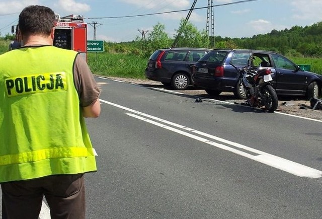 Wypadek z motocyklem w Widuchowej.