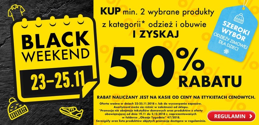 Black Friday 2018 w Biedronce to promocje 50 proc. na odzież...