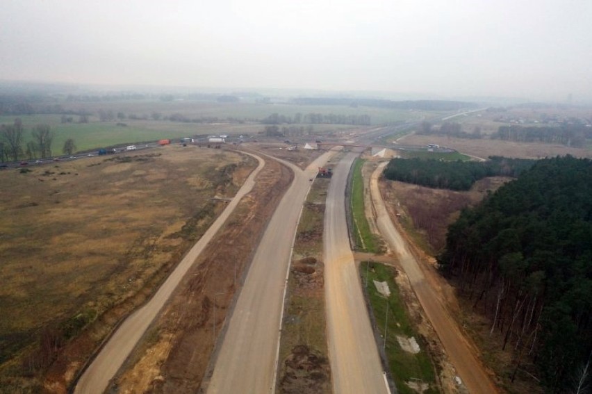 Budowany odcinek trasy S3 pomiędzy Polkowicami a Lubinem