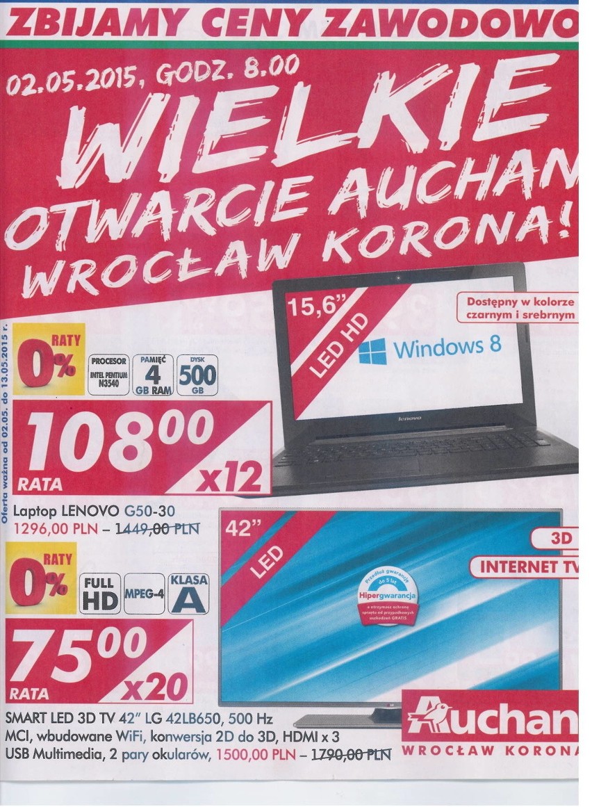 Wielkie otwarcie hipermarketu Auchan w Koronie (CENY, PROMOCJE, GAZETKA)