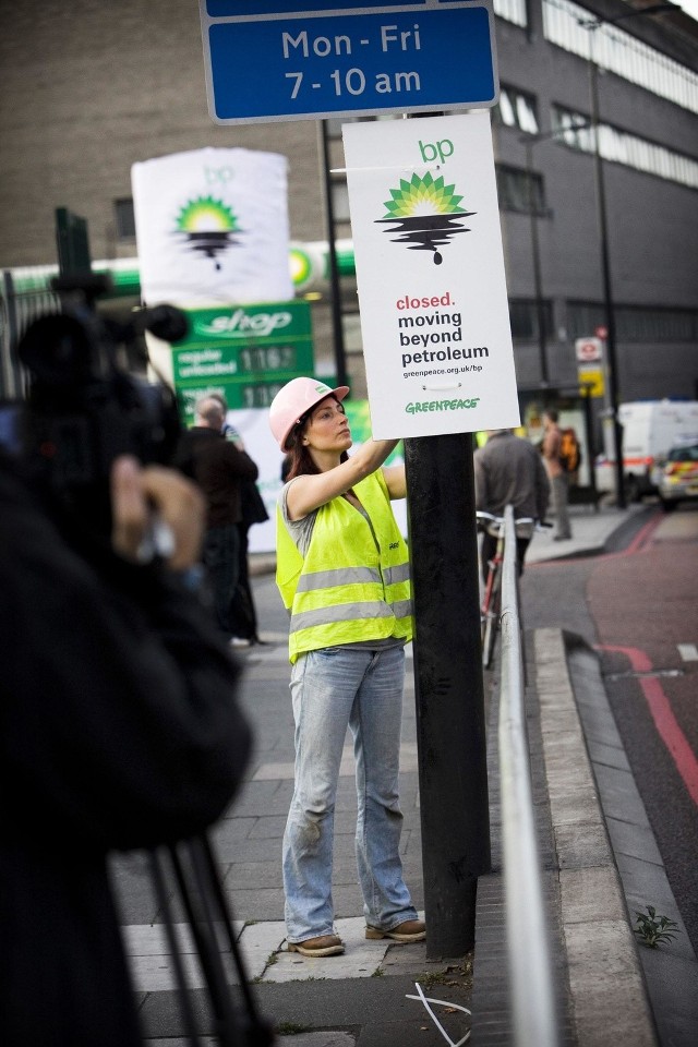 Akcja Greenpeace zbiegła się w czasie z ogłoszeniem przez brytyjski koncern rekordowej straty kwartalnej.