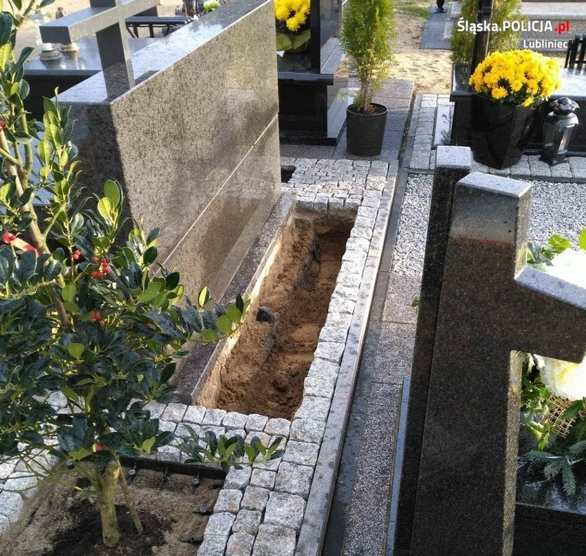 Granat na cmentarzu w Lublińcu