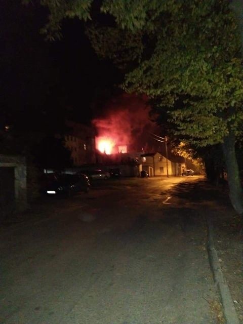 Pożar w kamienicy w Kątach Wrocławskich