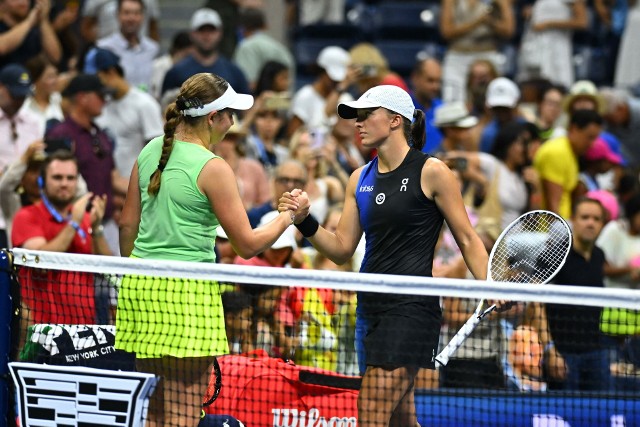 Jelena Ostapenko i Iga Świątek po meczu 1/8 finału US Open 2023