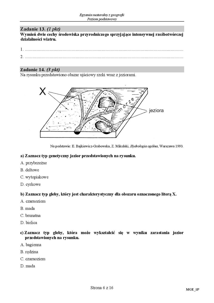 Stara matura 2016: GEOGRAFIA podstawowa [ODPOWIEDZI, ARKUSZ...