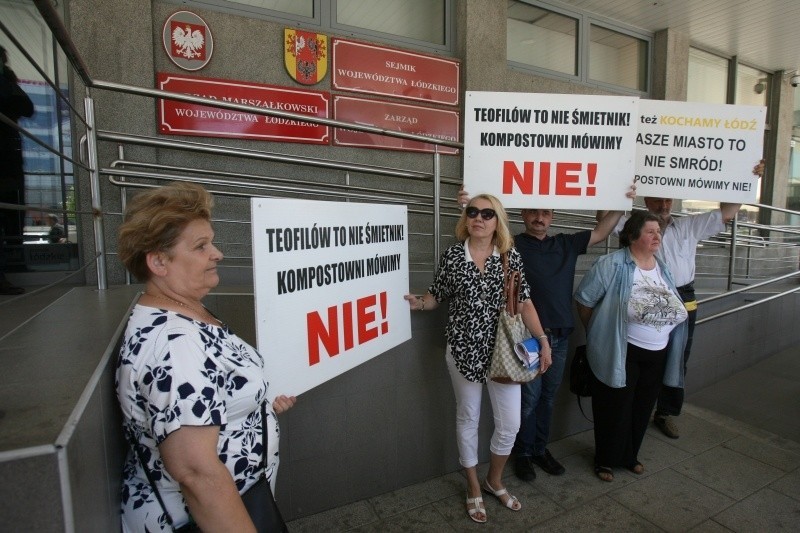 Protest przeciwko inwestycji na Teofilowie. Mieszkańcy nie chcą rozbudowy kompostowni