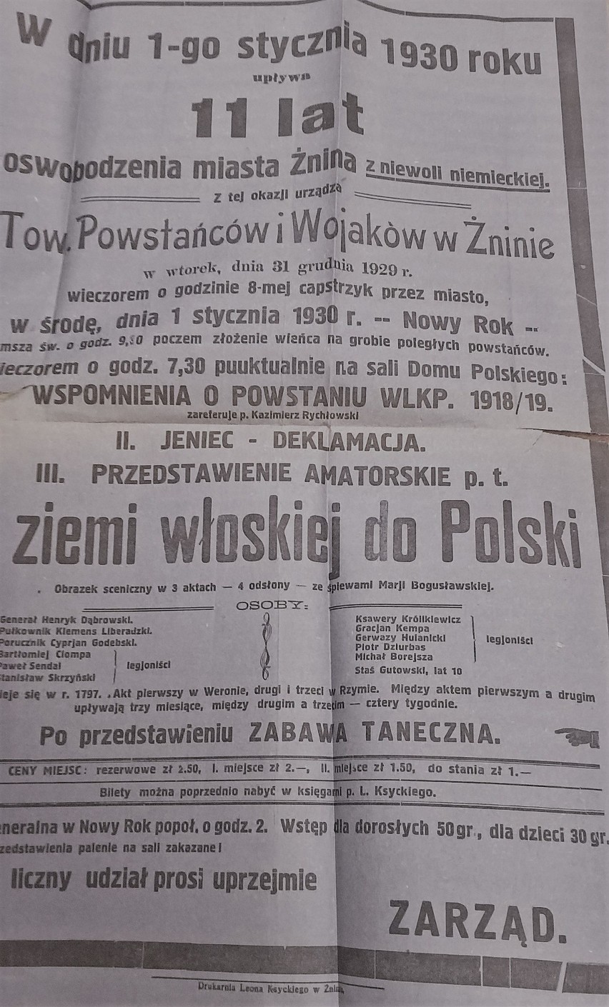 11 stycznia br. premiera książki "Powstanie Wielkopolskie w Żninie". O szczegółach pisze jej współautor Marek Wilgórski