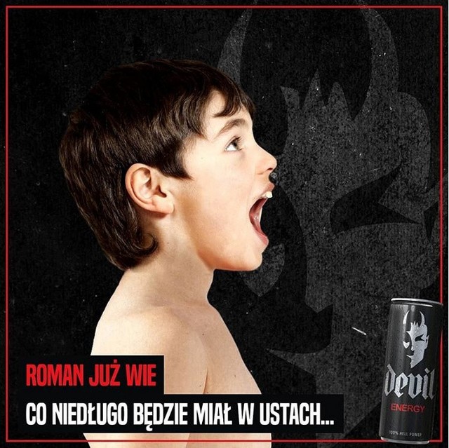 Reklama Devil Energy Drink z nagim chłopcem oburzyła internautów: "Roman już wie co niedługo będzie miał w ustach"