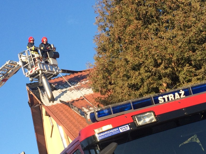 Pożar budynku w ośrodku wypoczynkowym w Solcu nad Wisłą.