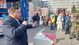 Protest rolników w Kielcach. Do strajkujących wyszedł wicewojewoda świętokrzyski Michał Skotnicki