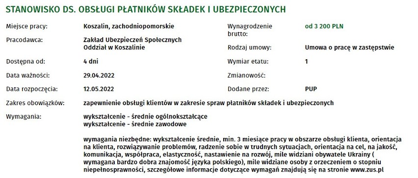 Nowe oferty pracy w Koszalinie....