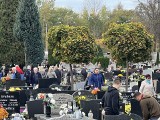 Wszystkich Świętych na cmentarzu przy ul. Krakowskiej w Będzinie. Pogoda sprzyja odwiedzinom grobów, trudności z parkowaniem