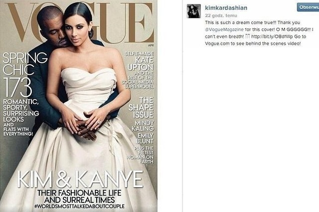 Kim Kardashian i Kanye West na okładce "Vogue’a"! (fot. screen Instagram)