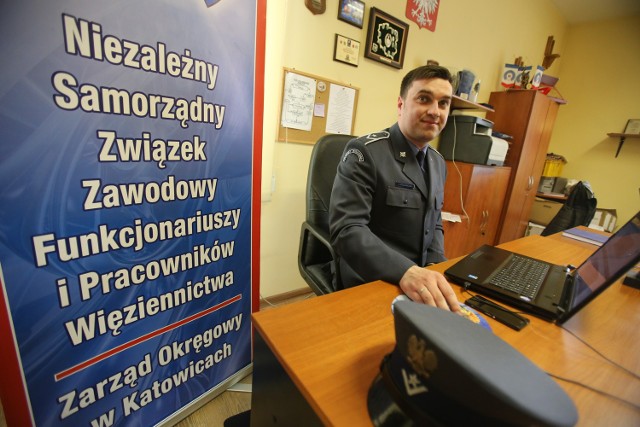 Andrzej Kołodziejski, szef Zarządu Okręgowego NSZZ Funkcjonariuszy i Pracowników Więziennictwa w Katowicach.