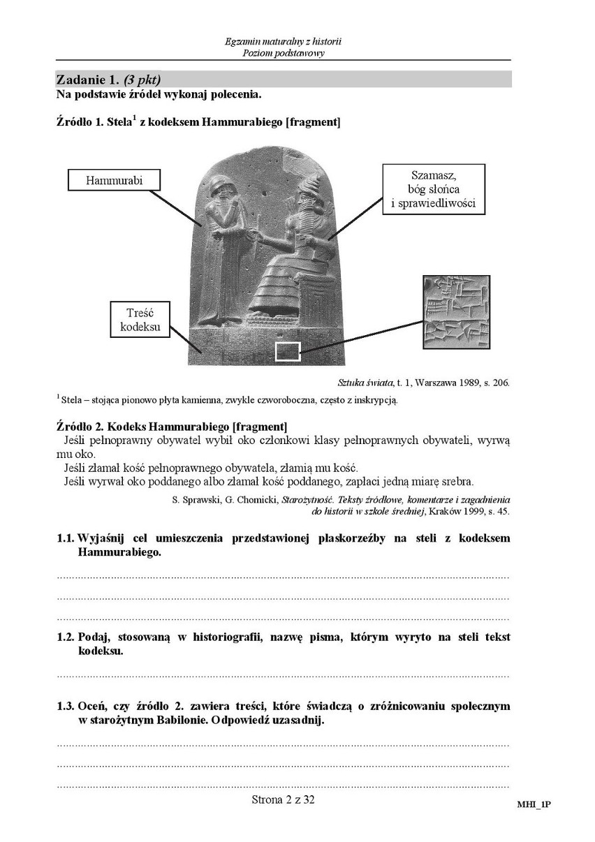 Matura 2015. HISTORIA poziom podstawowy dla TECHNIKUM...