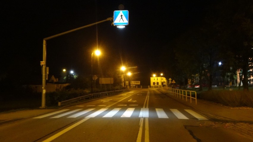 Doświetlone przejście w miejscowości Łasin na DK 16