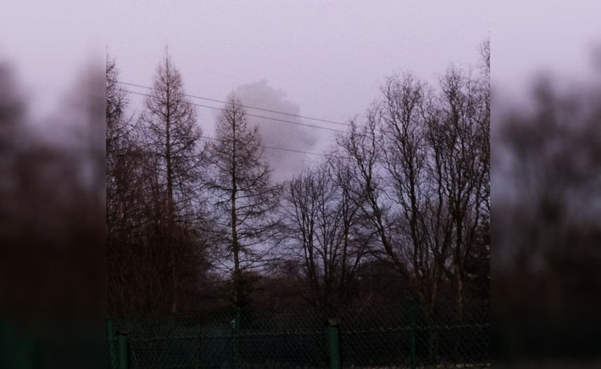 Dym widziany z odległości ok. 5 km.