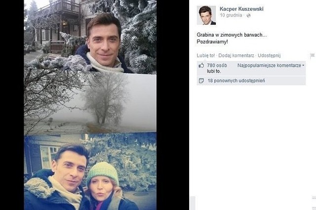 Kacper Kuszewski i Dominika Kluźniak na planie "M jak miłość" (fot. screen z Facebook.com)