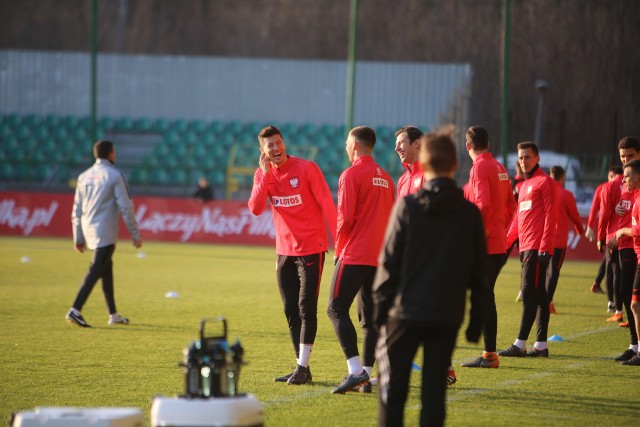 Trening reprezentacji Polski przed meczem Polska - Korea Południowa na stadionie GKS Katowice