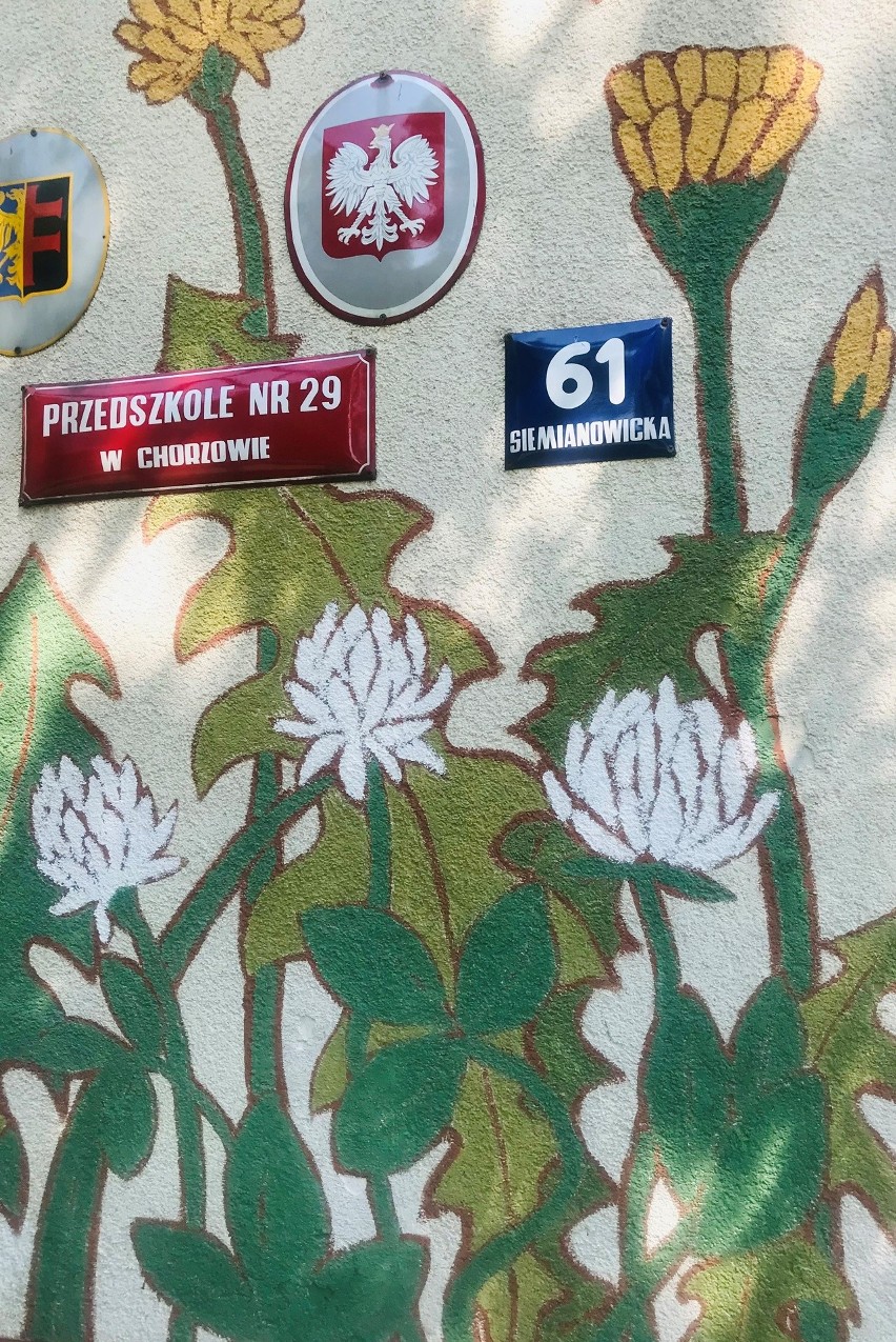 Ekomural na ścianie przedszkola nr 29 w Chorzowie