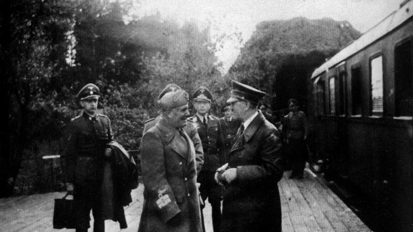 Spotkanie Hitlera i Mussoliniego w Stępinie na Podkarpaciu....