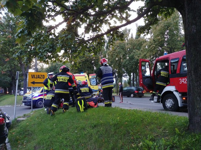 Wypadek z udziałem motocyklisty przy Szczecińskiej w Słupsku.