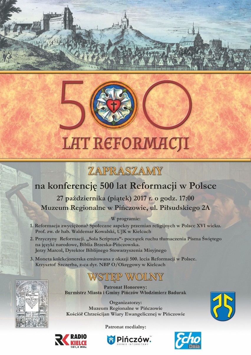 Muzeum Regionalne w Pińczowie zaprasza na konferencję "Pięć wieków reformacji w Polsce"