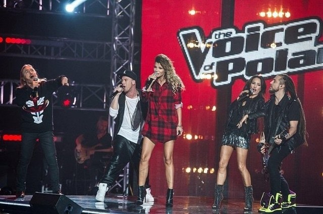 Trenerzy "The Voice of Poland": Marek Piekarczyk, Edyta Górniak, Baron, Tomson i Justyna Steczkowska (fot. Ireneusz Sobieszczyk/TVP)