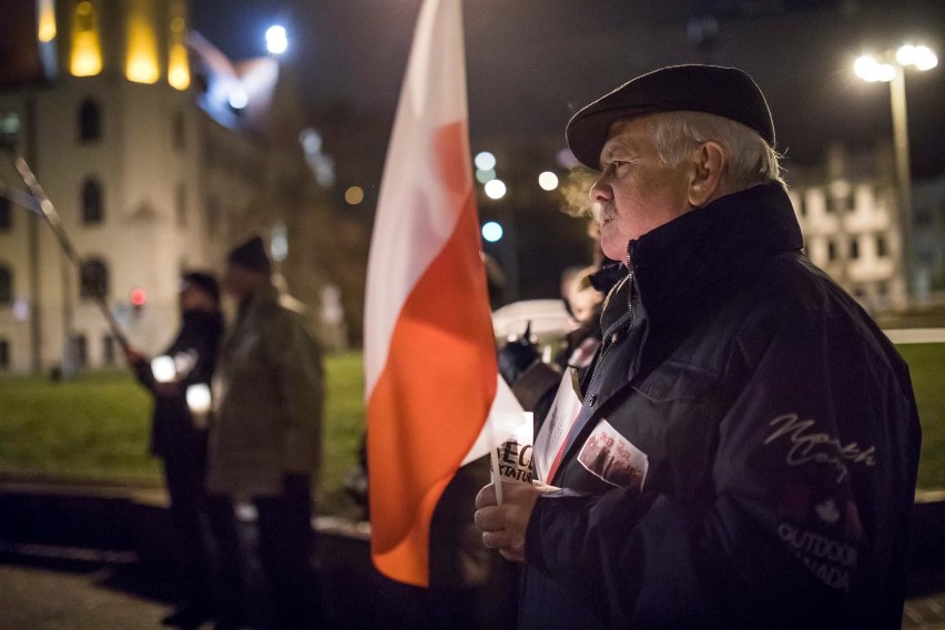 Protest w Bydgoszczy przeciwko zmianom w sądach.