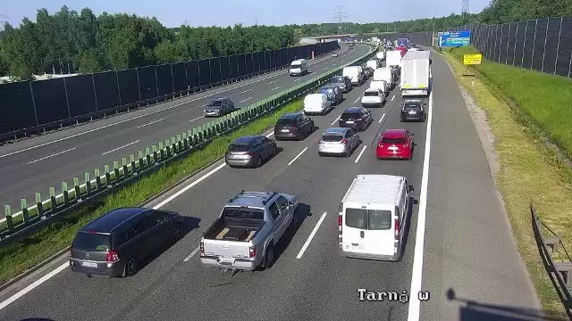 A4 pomiędzy Targowiskiem i Krakowem na wysokości MOP Podłęże będzie zwężona obustronnie do jednego pasa.