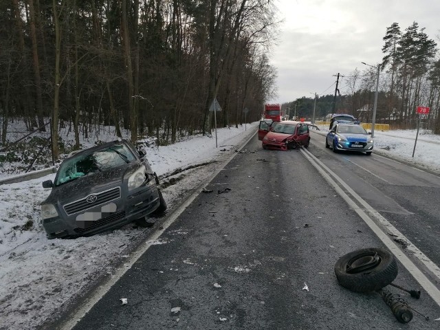 Na miejscu wypadku na krajowej trasie numer 78 w miejscowości Damiany w powiecie włoszczowskim.