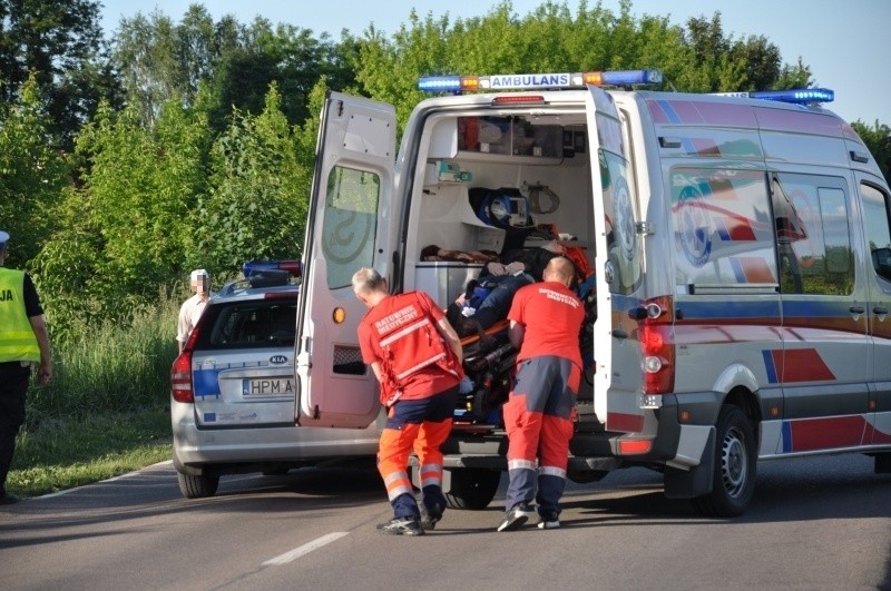 Wypadek motocyklistki na drodze do Supraśla (zdjęcia)